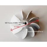FullYedek Arçelik Pervane Saç Kurutma Pervanesi 9 Kanat Çap 62 mm Mil - Saç Kurutma Makinesi