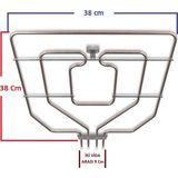 FullYedek Bosch Uyumlu Fırın Üst Rezistans , Fırın Rezistansı 1300 + 1500 = 2800 Watt