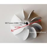 FullYedek Hector Pervane Saç Kurutma Pervanesi 9 Kanat Çap 62 mm Mil Yuvası - Saç Kurutma Makinesi