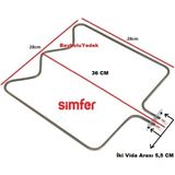 FullYedek Simfer Fırın M Tipi Rezistans , Simfer Rezistans 1200 Watt
