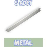 Fulya Alüminyum Metal Lüks Modern Mobilya Çekmece Mutfak Dolabı Kulpu Krom (5 Adet) - 128mm