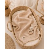 Fulya Tuhafiye Ftbabycollection Örgü Desen Bebek Pike Battaniye, %100 Pamuk Bebek Battaniyesi 90X110 cm - 90 x 110 cm - Bej