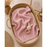 Fulya Tuhafiye Ftbabycollection Örgü Desen Bebek Pike Battaniye, %100 Pamuk Bebek Battaniyesi 90X110 cm - 90 x 110 cm - Gülkurusu
