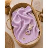 Fulya Tuhafiye Ftbabycollection Örgü Desen Bebek Pike Battaniye, %100 Pamuk Bebek Battaniyesi 90X110 cm - 90 x 110 cm - Lila