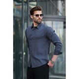 Füme Basic Uzun Kollu Erkek Gömlek E6762 - XL