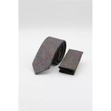 Füme-Bordo Desenli 6 Cm Kravat 1090255110