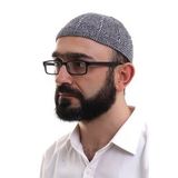 Füme Gri Kışlık Çift Renk Kadife Namaz Takkesi
