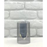 Füme Gri Rengi Çizgili Parlak Boru Cam Avize Şamdan Abajur Camı Yedek Parça 10X15 cm E27 Duya Uygun