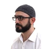 Füme Hasır Desen Kışlık Kadife Namaz Takkesi