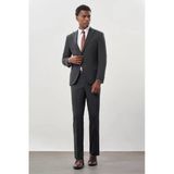 Füme Kırlangıç Yaka 6 Drop Slim Fit Tam Astar Yünlü Takım Elbise 1001245179