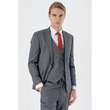 Füme Kırlangıç Yaka Yelekli 6 Drop Slim Fit Tam Astar Takım Elbise 1001235177