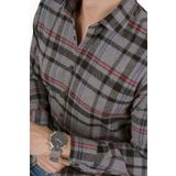 Füme Kırmızı Çizgi Slimfit Oduncu Hediye Kutulu Erkek Gömlek S