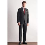 Füme Mono Yaka Çizgili 4 Drop Comfort Fit Tam Astar Esnek Takım Elbise 1001255159