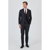 Füme Mono Yaka Yelekli 6 Drop Slim Fit Tam Astar Takım Elbise 1001250171