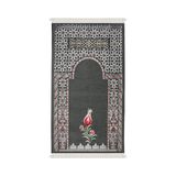 Füme Osmanlı Lale Desen Kabartmalı Özel Dokuma Seccade