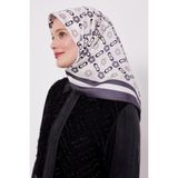 Füme Papatya Desen Twill İpek Eşarp