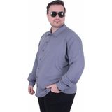 Füme Starbattal Erkek Büyük Beden Uzun Kollu Gömlek Rahat Kalıp Günlük Kullanım - 8XL