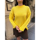 Füme Triko Bisiklet Yaka Kazak - 05S-Sarı - Standart