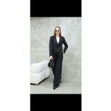 Fumel Kısa Crop Blazer Ceket Pantolon Ikili Takım - Siyah Siyah-L