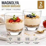 Fumeyabi 2’li Tatlı Magnolya Sunum Bardağı 2’li Set, Cam Lezzetli ve Göz Alıcı Magnolia Bardağı, Trileçe, Tiramisu ve Pasta Sunumları Için Şık Servis Bardağı Özel Davetler Misafirlere Ikram ve Hediyelik - 1 Adet - 0 - 200 ml