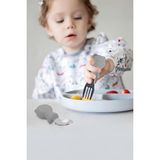 Fumeyabi 304 Çelik Gri Bebek Ayıcık Model Çocuk Kaşık ve Çatal Set CIN766GR - 01P-Pembe