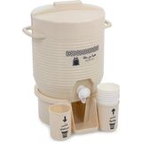 Fumeyabi 6 Lt Musluklu Zemzemlik - Zemzem ve Su Termosu, Bardak Tutuculu Plastik Su Dispenseri, Piknik ve Kamp Için Musluklu Sebil - 0 - 3 lt - 51R-Turuncu