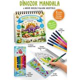 Fumeyabi Dinozor Mandala - 6 Renk Keçeli Kalem ve 75 Adet Çıkartma Hediyeli 3+ - 1 Adet