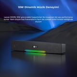 Fumeyabi DS109 10W Bluetooth Kablosuz Rgb Aydınlatmalı Hoparlör - Masaüstü, Pc, Tv, Laptop Uyumlu, Usb/sd Kart/aux Girişi, 360° Surround Ses, Mikrofonlu Taşınabilir Soundbar Siyah - Ahşap