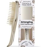 Fumeyabi Mini Ultimate Detangler Chrome Saç Açıcı Fırça Islak ve Kuru Saçlar Için Champagne Gold Patentli Çift Katmanlı Diş Teknolojisi Seyahat Boyu - Kestane Akaju