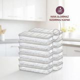 Fumeyabi Nora 12'li 1.2 Litre Küçük Boy Açık Gri Saklama Kabı - 0 - 19 lt - 0 Siyah