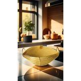 Fumeyabi Singl Gold Metal Sandal Ekmeklik ve Meyvelik Lüx Örgü Oval Ekmek Sepeti Sarı - 0 - 3 lt - 51R-Turuncu