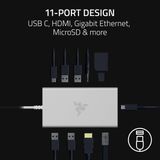Fumeyabi Usb-C Dock - Hdmı, Gigabit Ethernet, 3,5 mm Ses Bağlantı Noktası, Usb-A ve -C ile 11 Bağlantı Noktası, Windows ve Mac ile Uyumlu (4k ile Ekran Çıkışı, 7.1 Surround Ses) Mercury - 0-Bordo