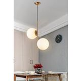 FUMİ Modern Tasarım Kapalı Camlı İkili Avize
