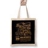Fun Cool Vintage Big Truck Bez Çanta Uzun Saplı - Açık Bej - 40 X 40