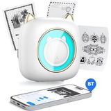 Fun Print Mini Bluetooth Yazıcı,mini Yazıcı, Funprint 1 Adet Beyaz Rulo Kağıt, 3 Adet Renkli Kağıt Hediye. - Çok Renkli