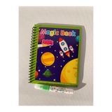 Fun4u EVREN UZAY GEZEGEN Magic Book Eğitici İngilizce Sihirli Boyama Kitabı Su Kalemli Water Painting Yşl