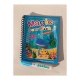Fun4u SUALTI OKYANUS Magic Book Eğitici İngilizce Sihirli Boyama Kitap Su Kalemi Water Painting Mavi