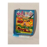 Fun4u TAŞITLARLA ÇOCUKLAR Magic Book Eğitici İngilizce Sihirli Boyama Kitabı Su Kalemi Water Painting Mavi