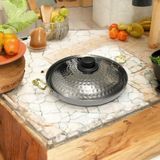 Funas Group Krom Kapaklı Saç Tava 25 cm - Gümüş