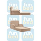 Funbed Katlanır Çocuk Yatağı ve Oyun Alanı | Tamamen Sünger | Tek & Çift Kişilik - Bej - 90 x 190 cm