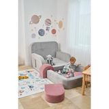Funbed Katlanır Çocuk Yatağı ve Oyun Alanı | Tamamen Sünger | Tek & Çift Kişilik - Gri - 120 x 190 cm