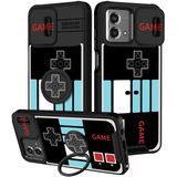 Funermei (2'si 1 arada Moto G Stylus 5G 2023 kılıf kadınlar için Gameboy sevimli konsol telefon kapağı kız erkek karikatür moda havalı komik tasarım kamera kapağı ve yüzük standı ile Funda Moto G