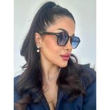 Funeyes Caz Güneş Gözlüğü Köşeli Siyah Degrade Mavi Cam
