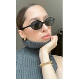 funeyes Miux Oval Çerçeve Siyah Cam Trend Güneş Gözlüğü Siyah Çerçeveli Miu