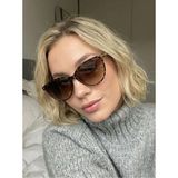 Funeyes River Leopar Cat Eye T Aksesuarlı Gold Detay Kedi Güneş Gözlüğü Popüler Model - Kahverengi