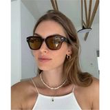 Funeyes Stane Trend Renk Acı Kahverengi Popüler Güneş Gözlüğü UV400 Koruma - Koyu Kahverengi