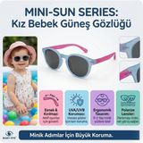 Funeyes Unisex Bebek 0 Yaş ile 4 Yaş Aralığı Güneş Gözlüğü Polarize Camlı Buz Mavi Gövde Pembe Sap Çocuk Gözlüğü - Renkli