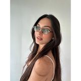 funeyes Yoda Unisex Küçük Dikdörtgen Retro Füme Çerçeve Yeşil Cam Uv400 Güneş Gözlüğü