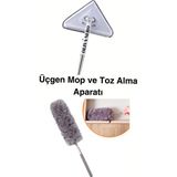 Funflex 2 Bezli Üçgen Mop ve Teleskopik Toz Alma Aparatı - Gri - Beyaz