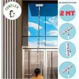 Funflex 2 Metre Teleskopik Cam Silme Aparatı Paspas ve Mop Eklemeli Sap - 1 Adet